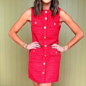 NWT gorgeous red tweed dress size med (fits 4-6)